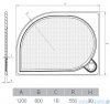 Vayer Citizen Virgo 120x80cm brodzik asymetryczny prawy 